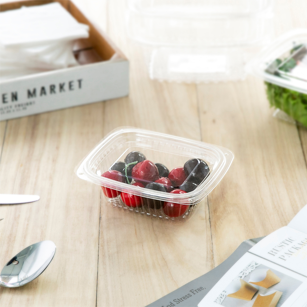 塑膠透明沙拉盒-LT 方形平蓋 12oz