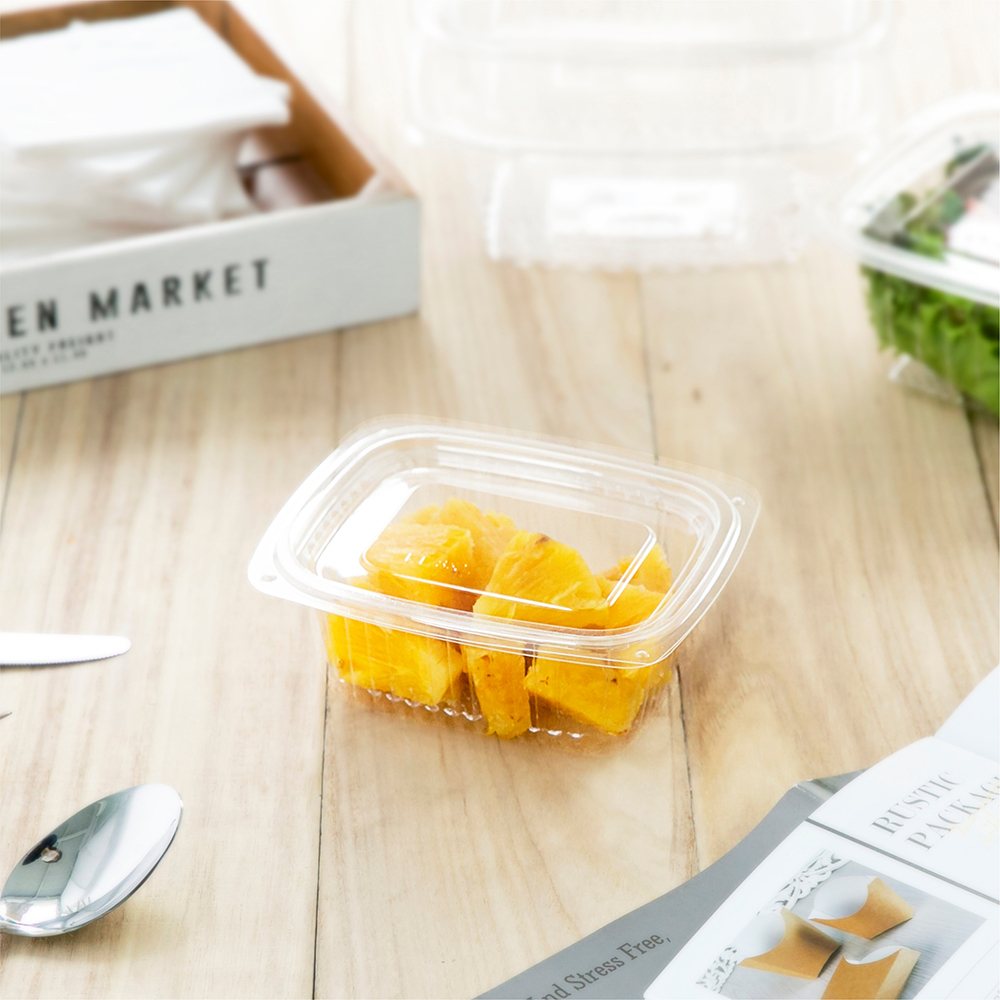 塑膠透明沙拉盒-LT 方形平蓋 16oz