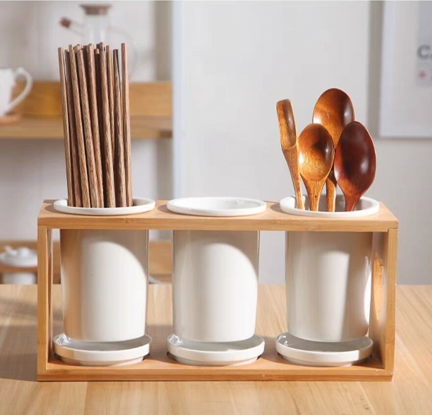 簡約風陶瓷收納筷筒