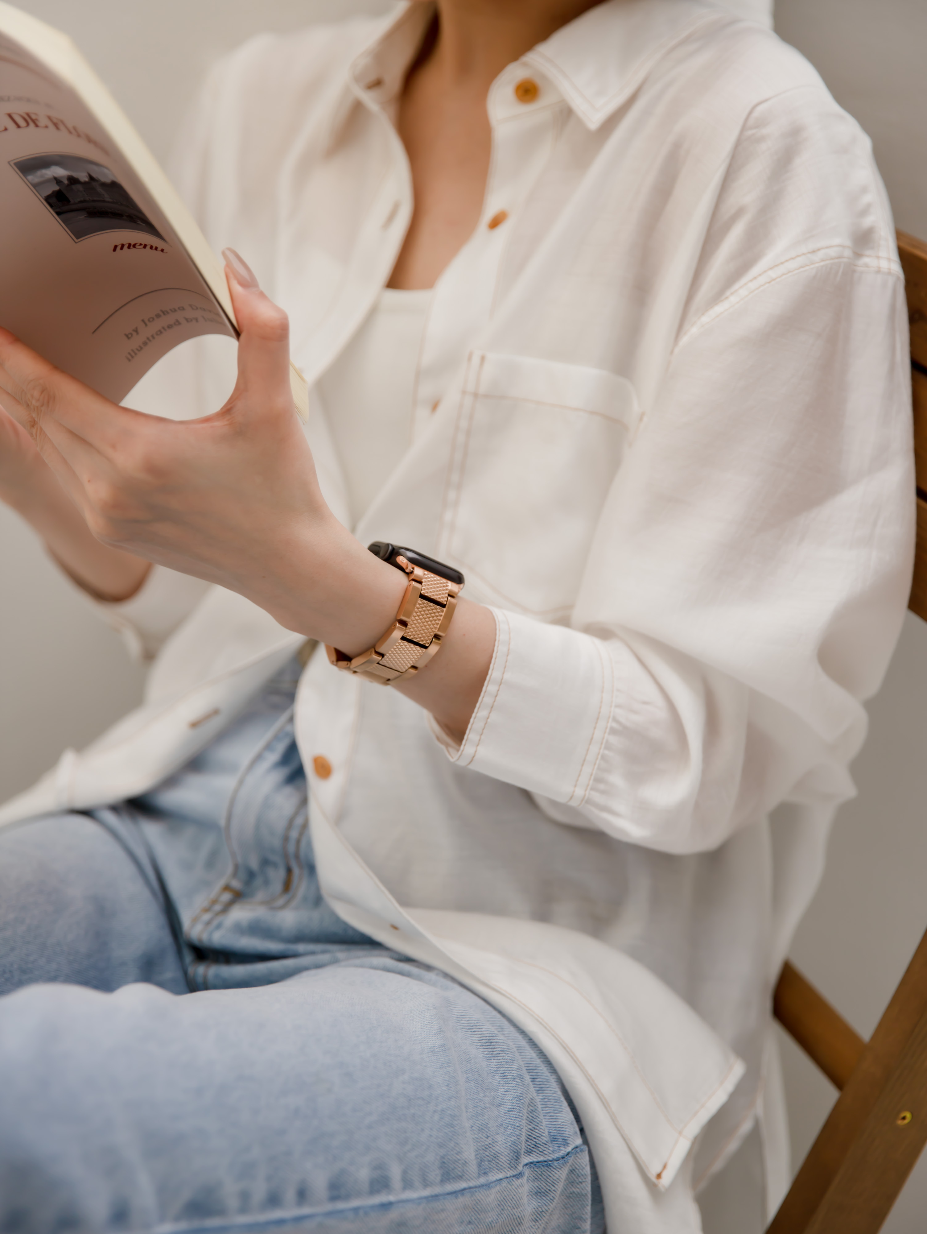 Apple Watch 硬漢粗獷霧面錶帶（玫瑰金）