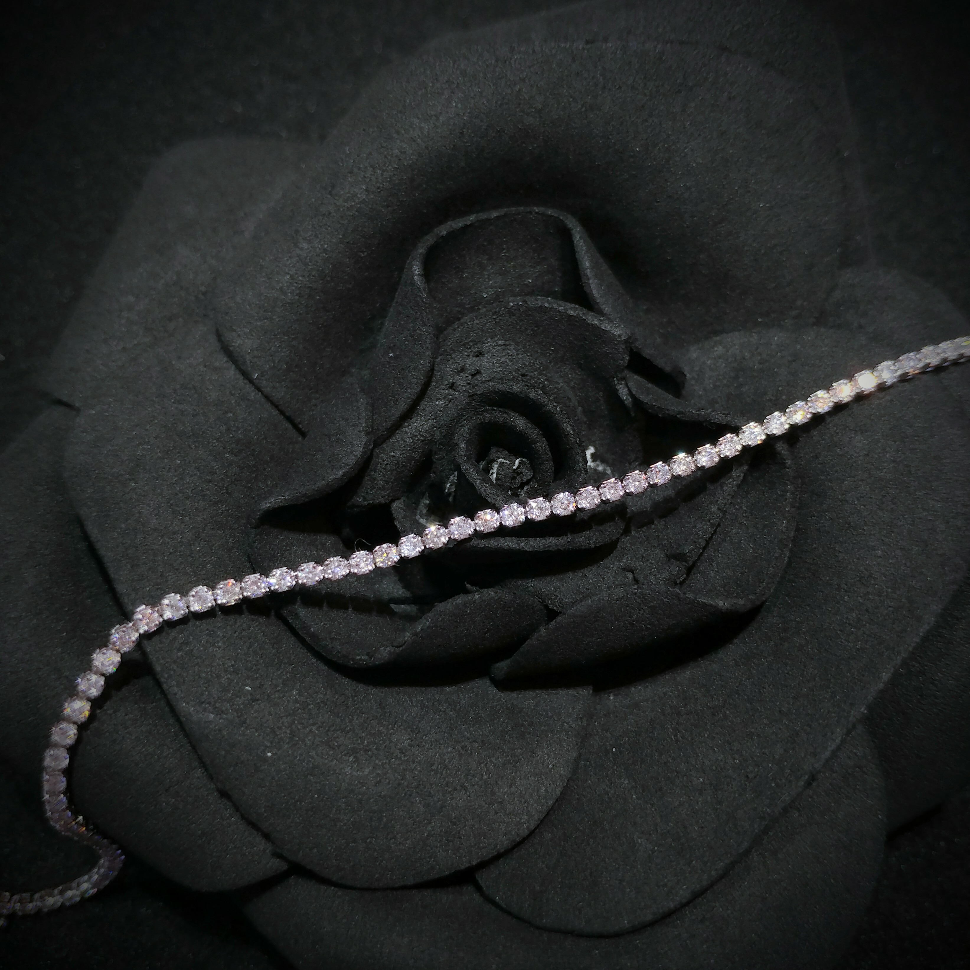 全新18K白金1卡48份鑽石手鍊