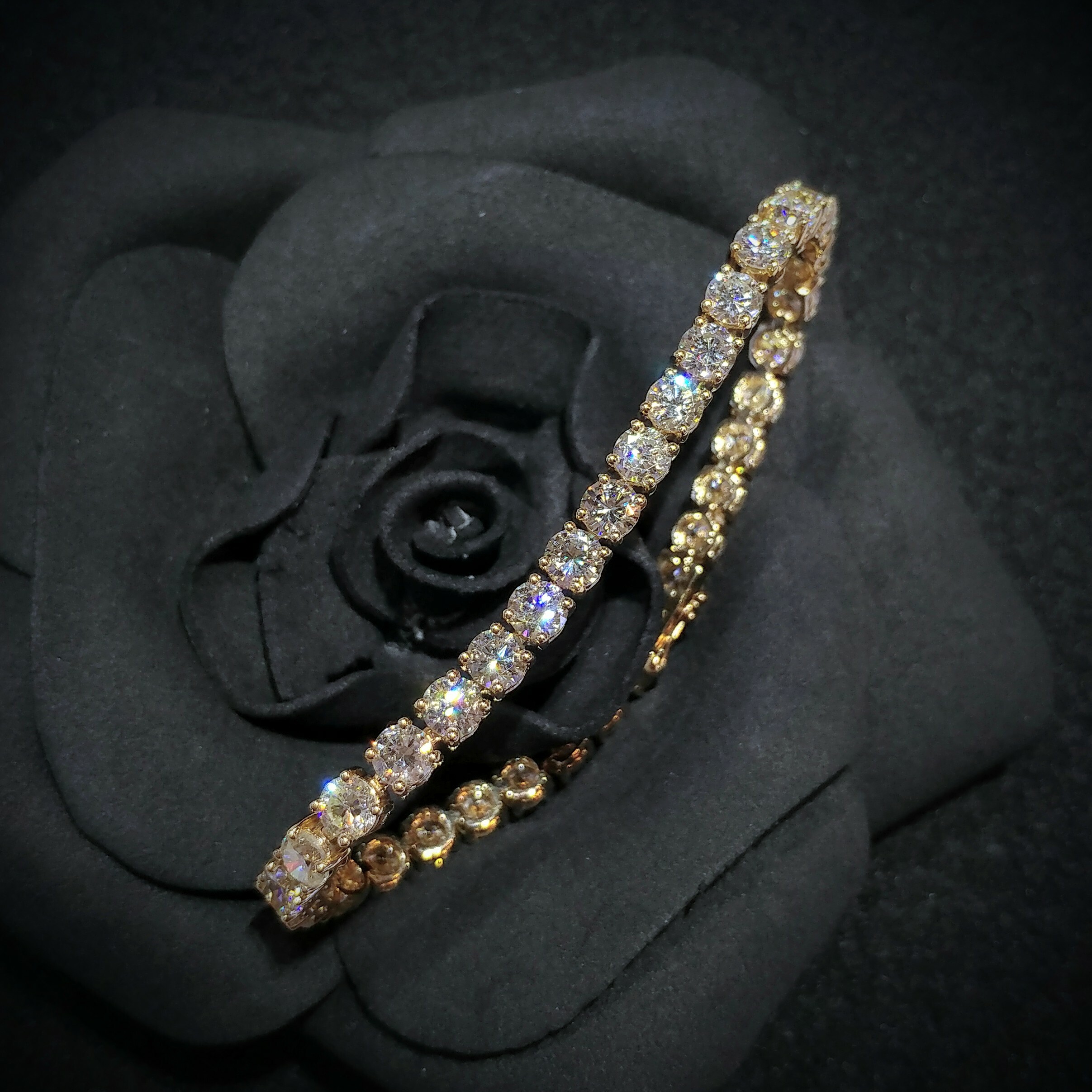 全新18K黃金11卡65份鑽石手鍊