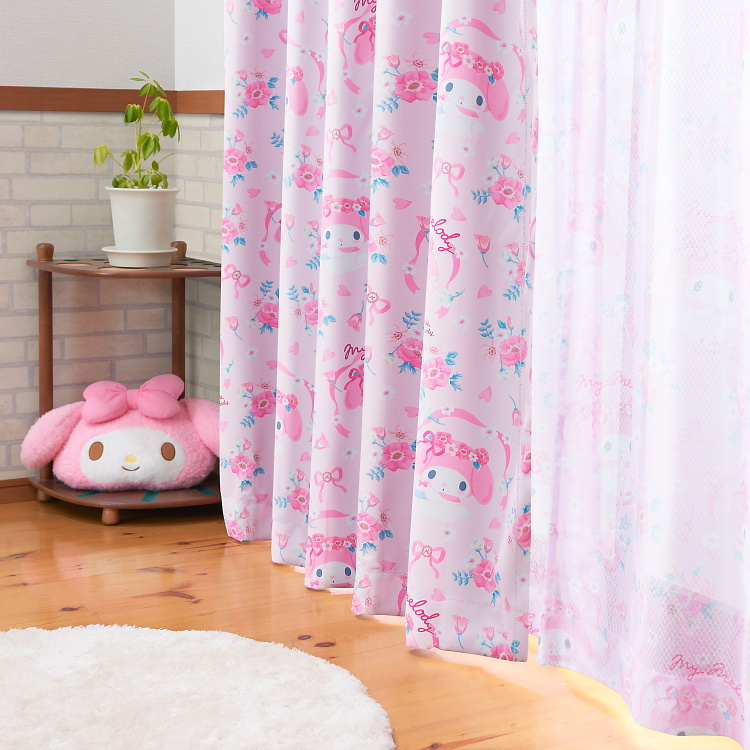 Sanrio My Melody 3級遮光窗簾 + 窗紗 (一套4塊) #JP-SD22-MM-4029 - 化妝品