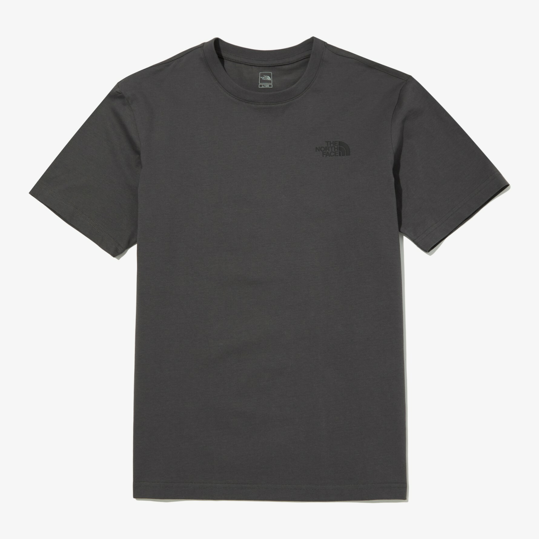 THE NORTH FACE 純棉 基本款 大LOGO 短袖 短T 炭灰 NT7UN06D