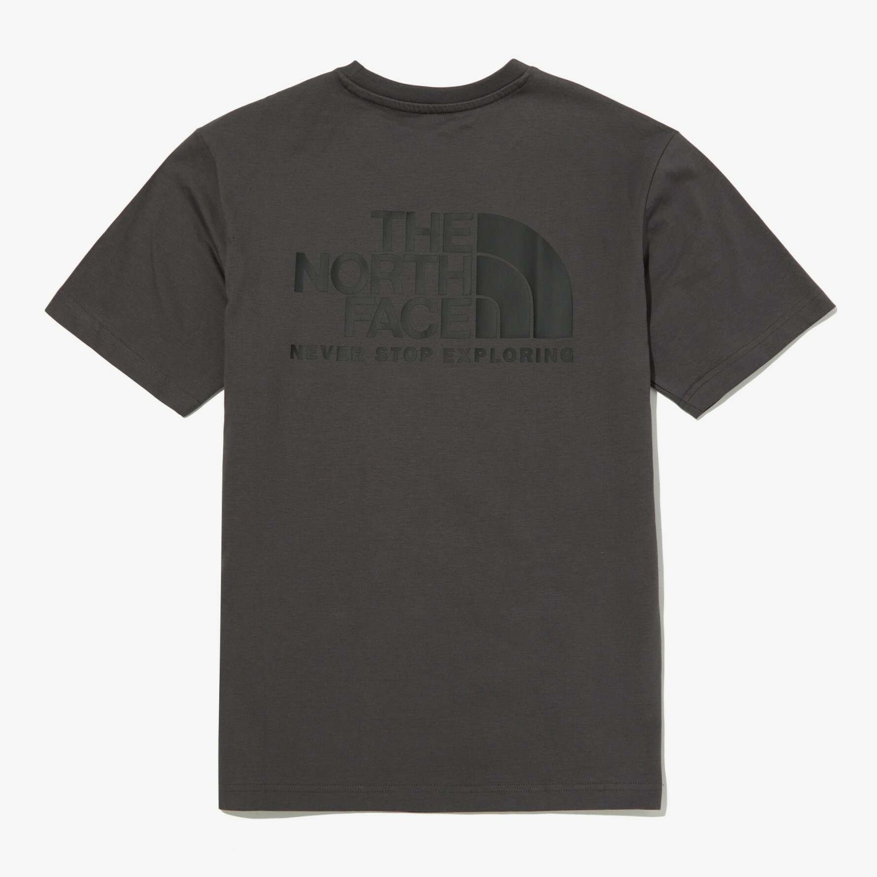 THE NORTH FACE 純棉 基本款 大LOGO 短袖 短T 炭灰 NT7UN06D