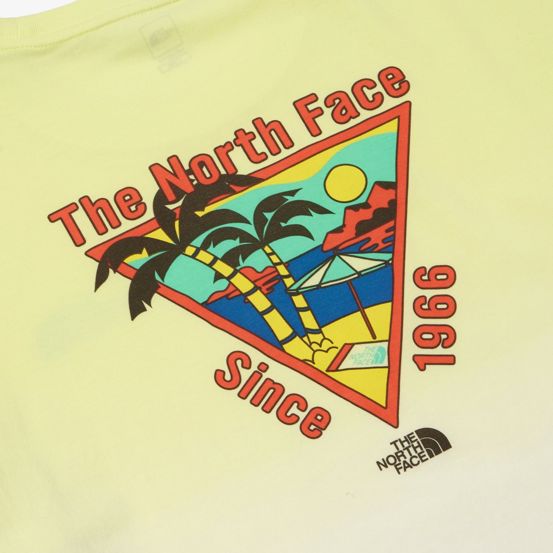THE NORTH FACE BLUE MARINE 黃白 夕陽漸層 椰子樹 圖案 短袖 短T NT7UN17C