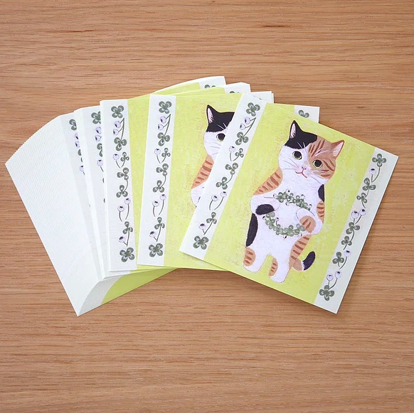 三花貓 插畫便條紙 50枚｜日本 4legs