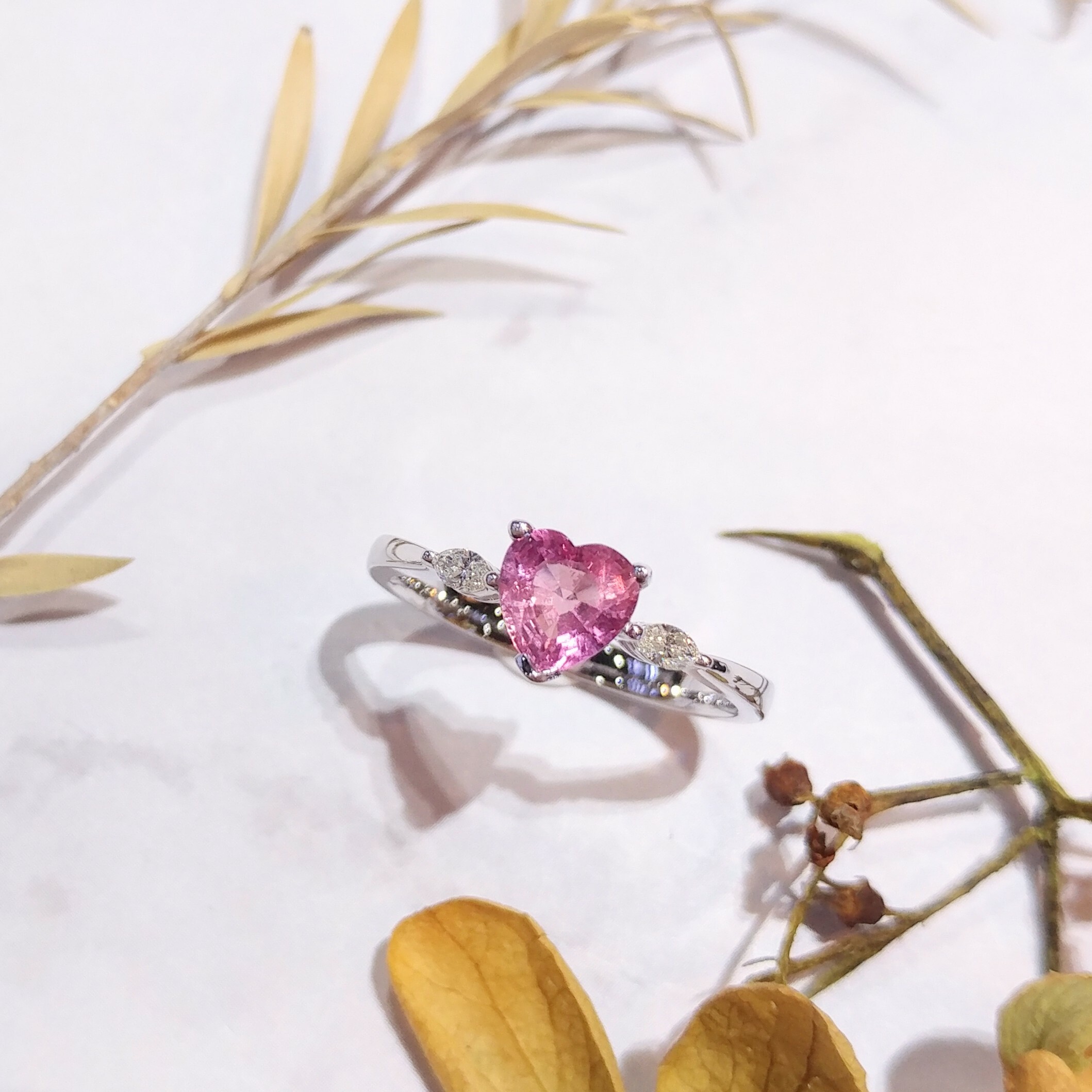 18K White Gold 0.75ct Sapphire and Diamond Ring