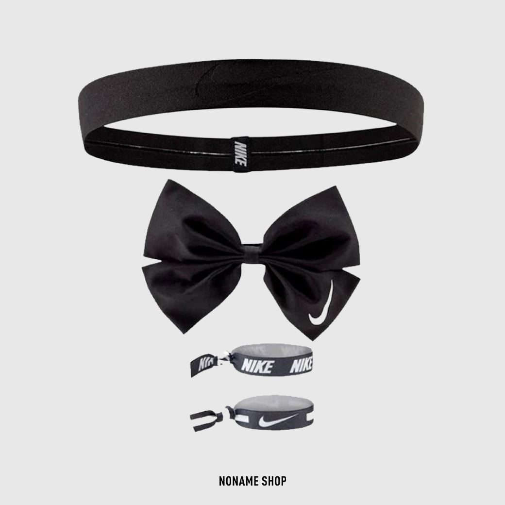 NIKE GAME READY 髮飾組 髮帶 綁頭髮 髮圈 蝴蝶結 黑色