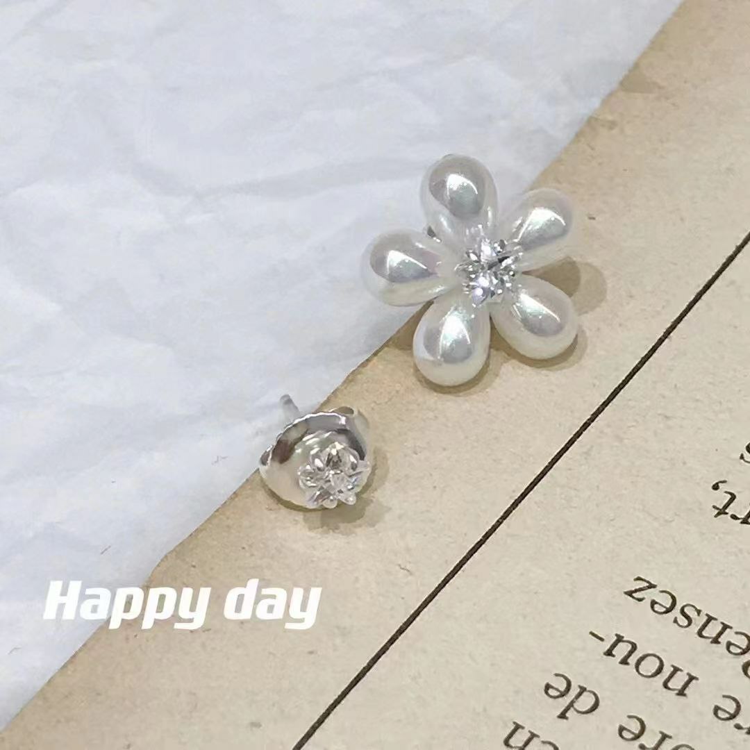 韩国Happy day饰品 纯银耳钉 花朵➕“花芯” 一款两戴 性价比💯