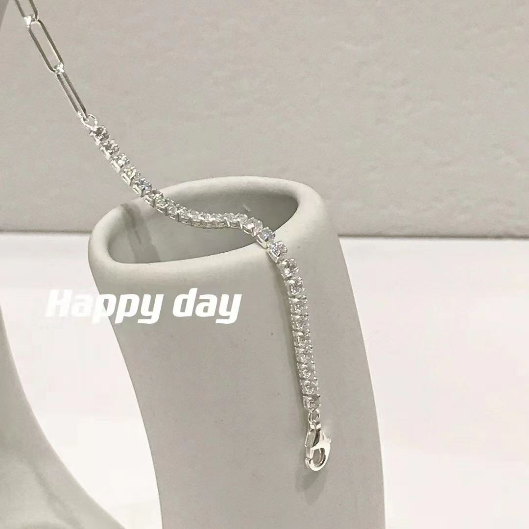 韩国Happy day饰品 - 纯银手链 最长19CM  - 同款脚链 最长25CM