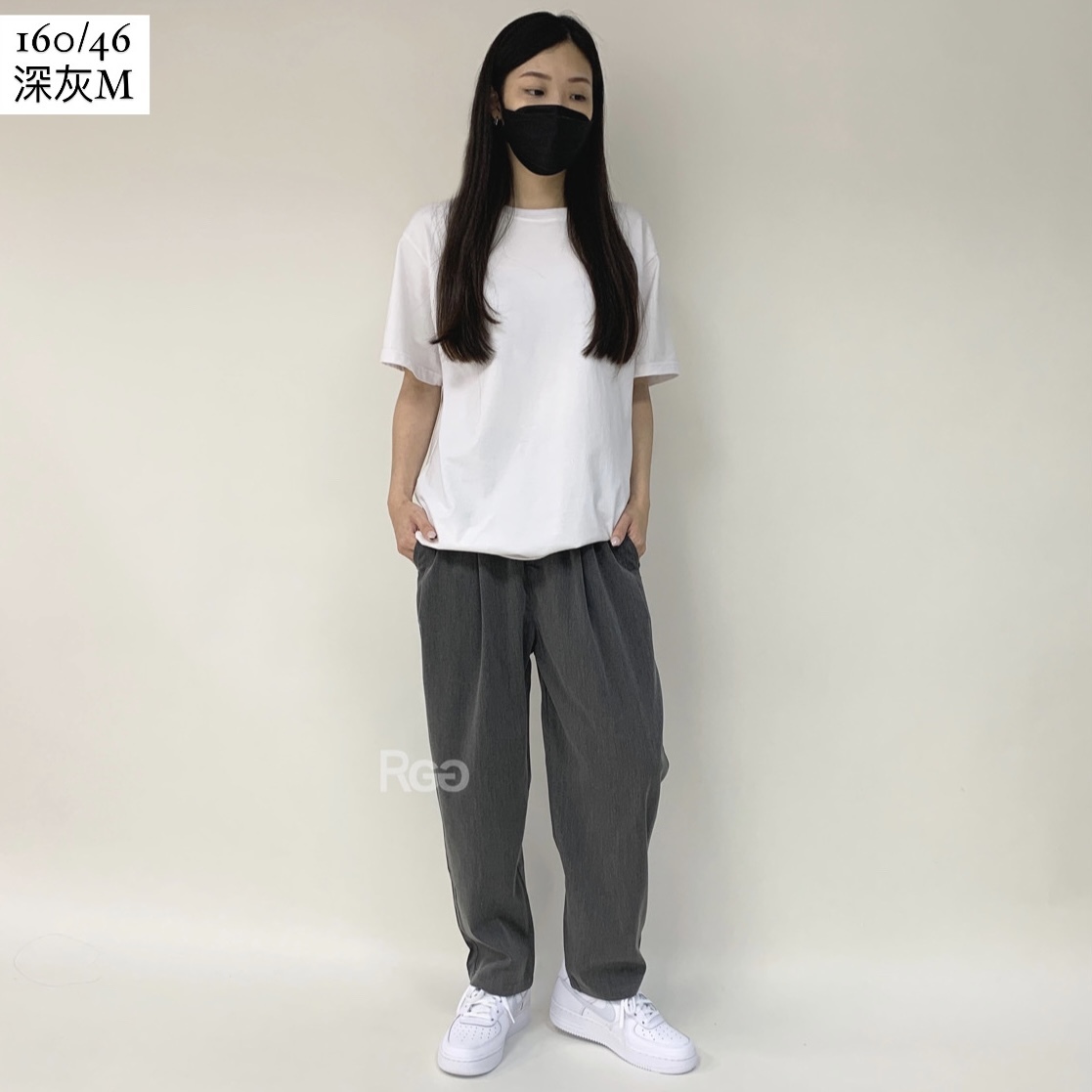#K320 微寬休閒打折西裝褲 長褲