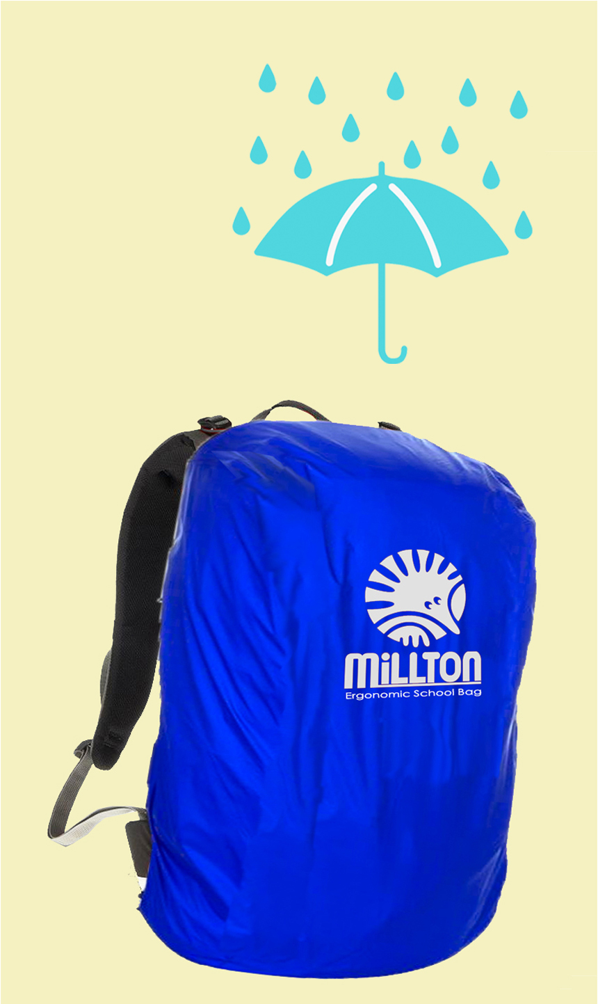 書包防水雨罩-藍色