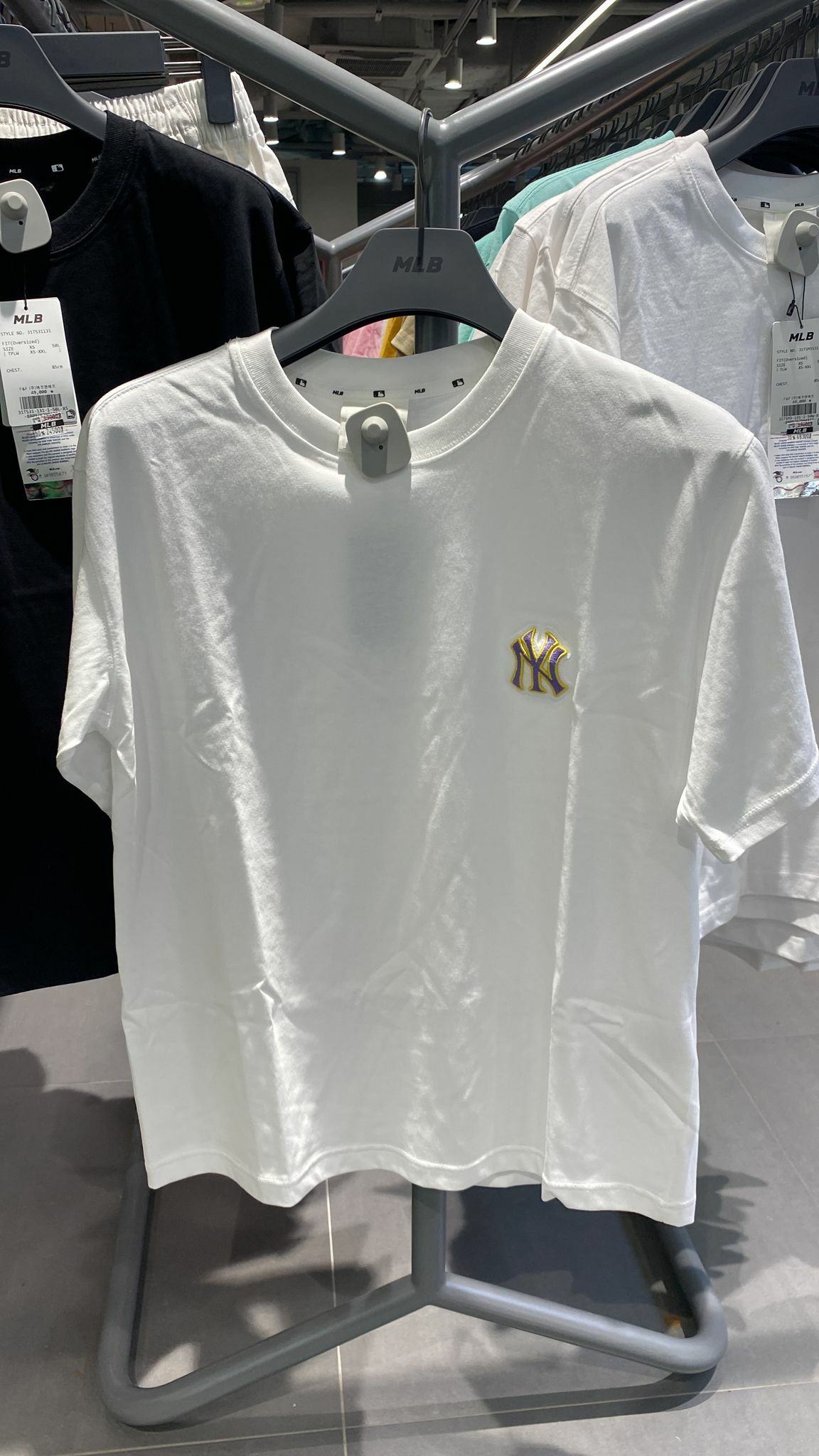 [S] MLB LOGO BASIC WAPEN OVERSIZED SHORT SLEEVE T-SHIRT, WHITE, 31TS31131-50W (SMLB11)