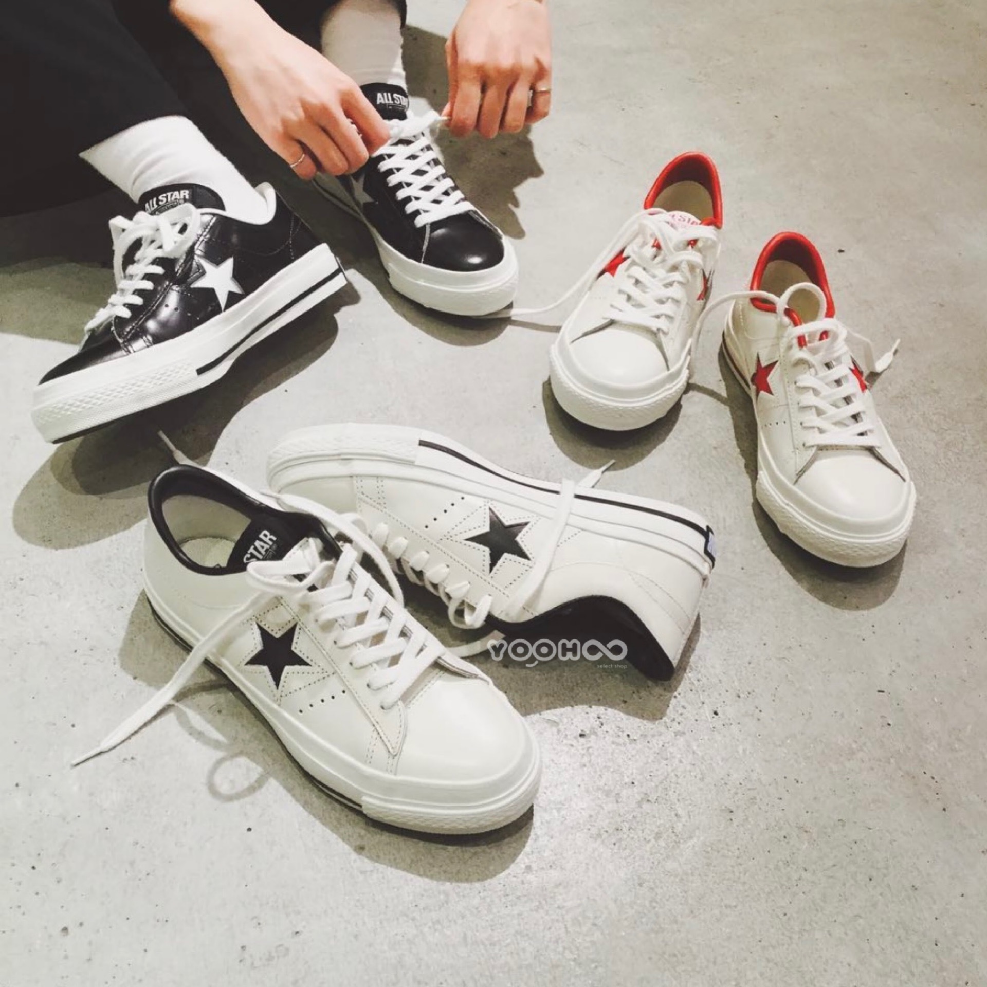 32346511 日本限定CONVERSE ONE STAR J 白皮革低筒