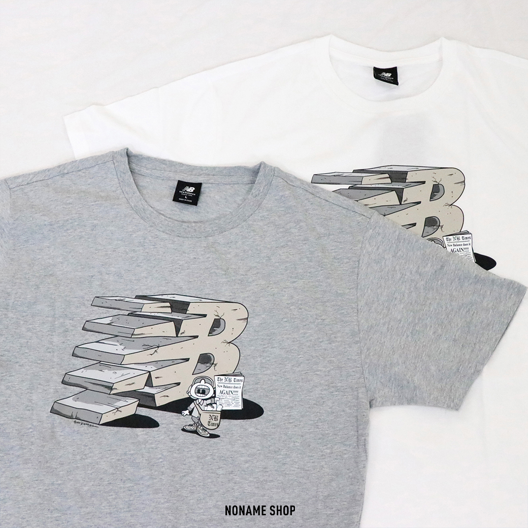 NEW BALANCE ESS TEE 送報小孩 3D陰影 LOGO 塗鴉 兩色