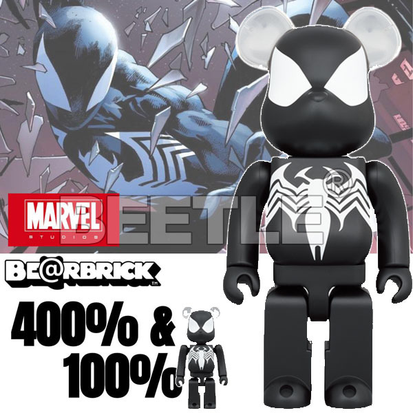 BEETLE BE@RBRICK 蜘蛛人SPIDER MAN BLACK COSTUME 共生體戰衣100
