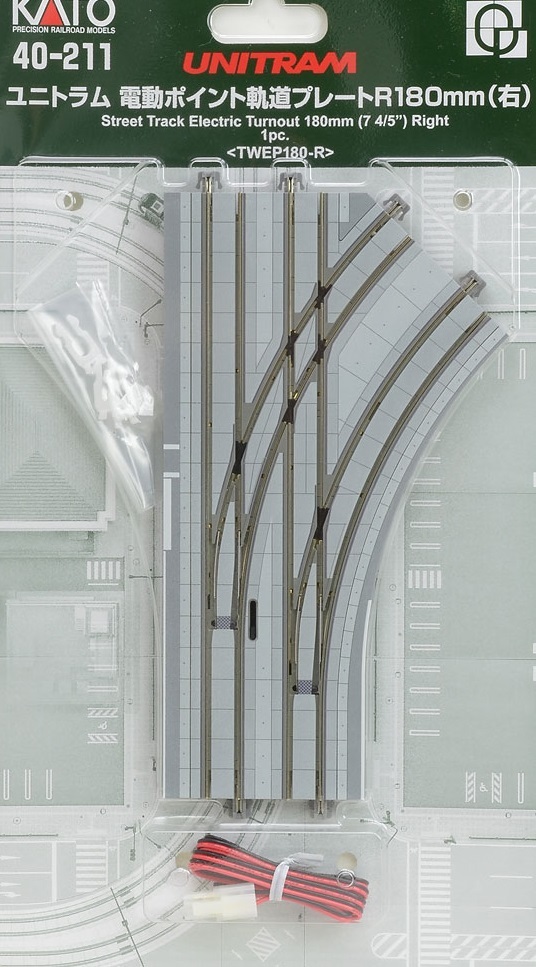 Kato 40-211 N規 路面電車右岔軌R180mm