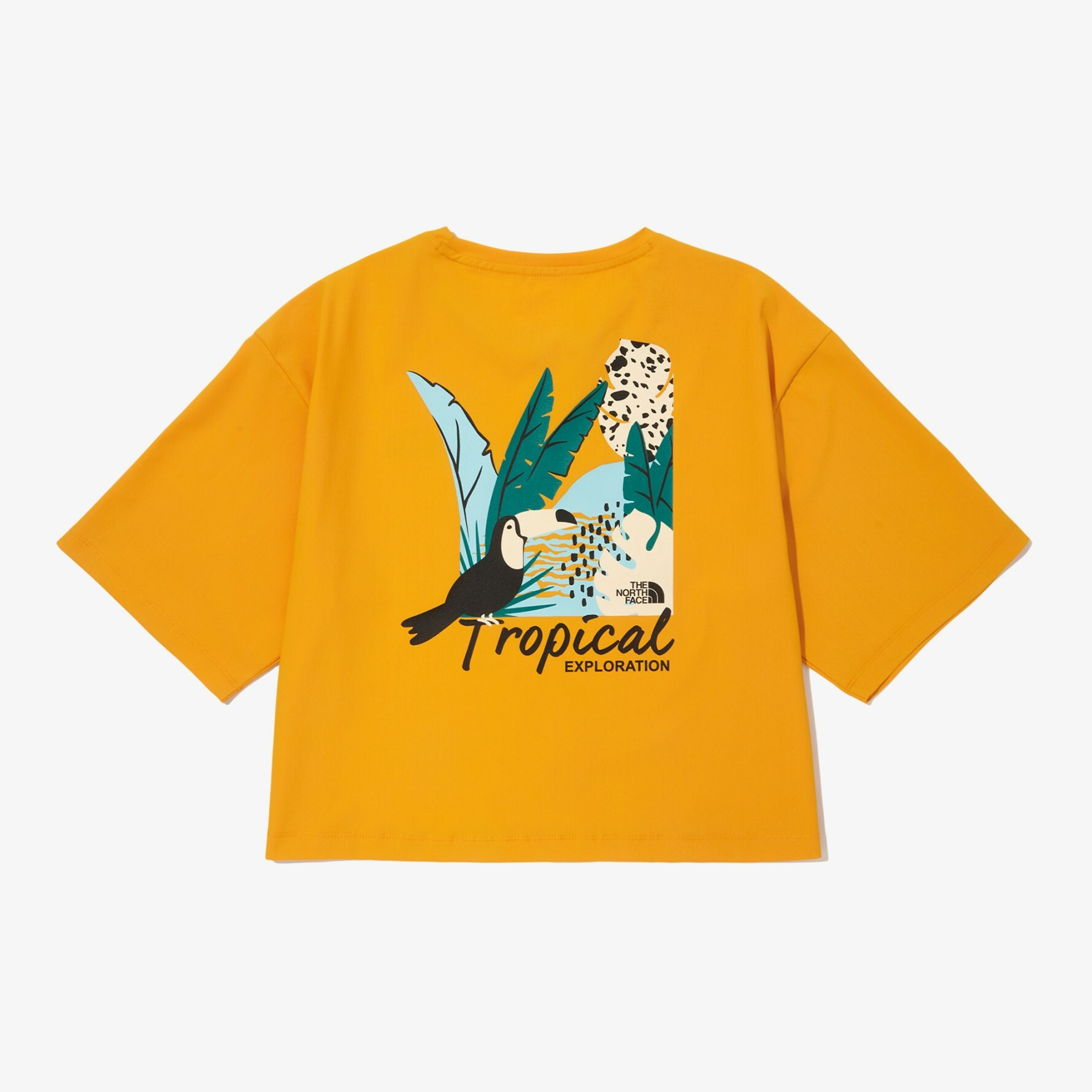THE NORTH FACE SURFSIDE 白標限定 熱帶系列 女 短版 短袖 芒果黃 NT7UN33K