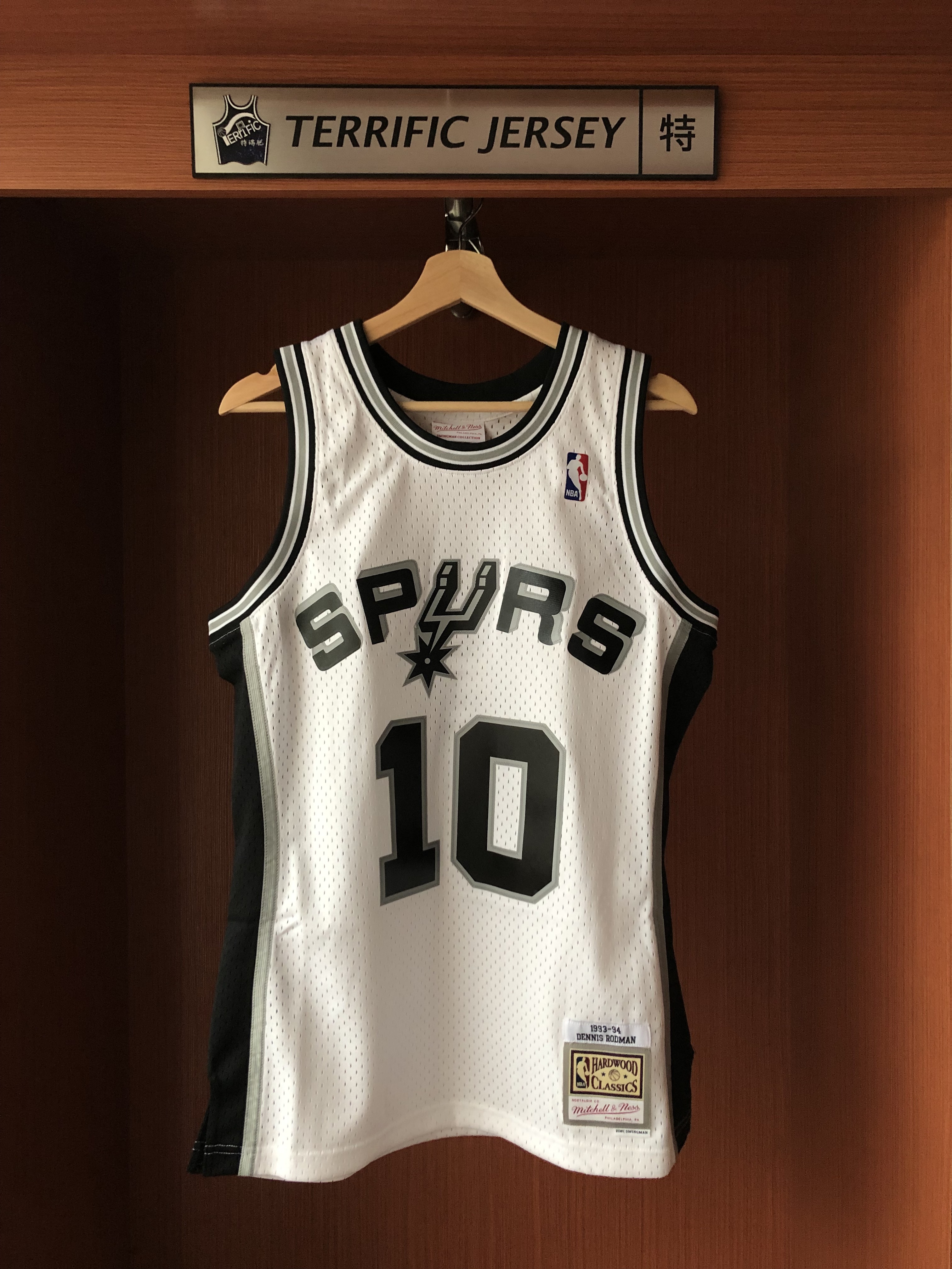 NBA球衣 Dennis Rodman 聖安東尼奧馬刺白 93-94 M&N Swingman G2 球迷版 熱轉印 全新