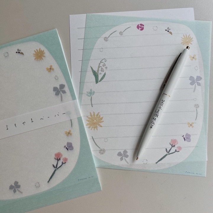 野花款 20枚信紙/便籤 伊予和紙系列｜日本田村美紀