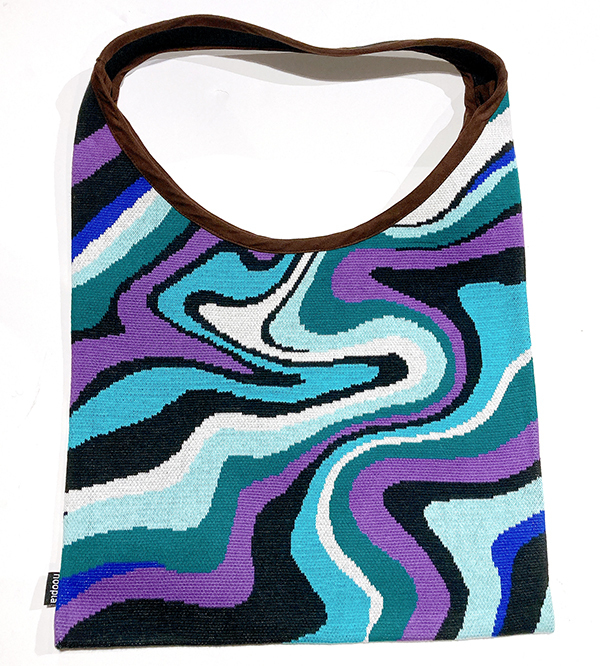 三角抽象流體畫環保袋