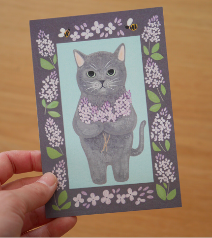 藍貓 貓咪繪本明信片｜日本 4legs