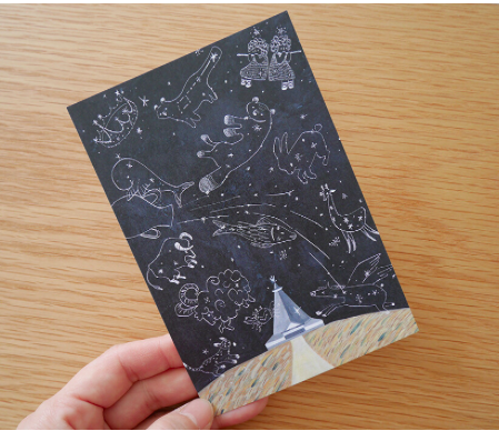 星座 插畫明信片｜日本 4legs