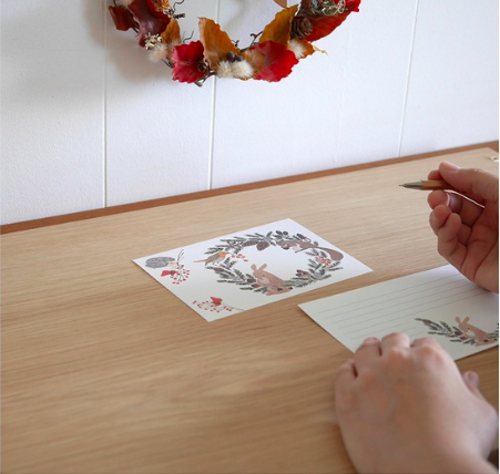 兔子花圈 信紙 一筆箋 信紙| 日本 4legs