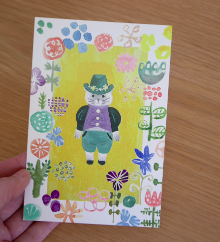 紳士貓 插畫明信片｜日本 4legs