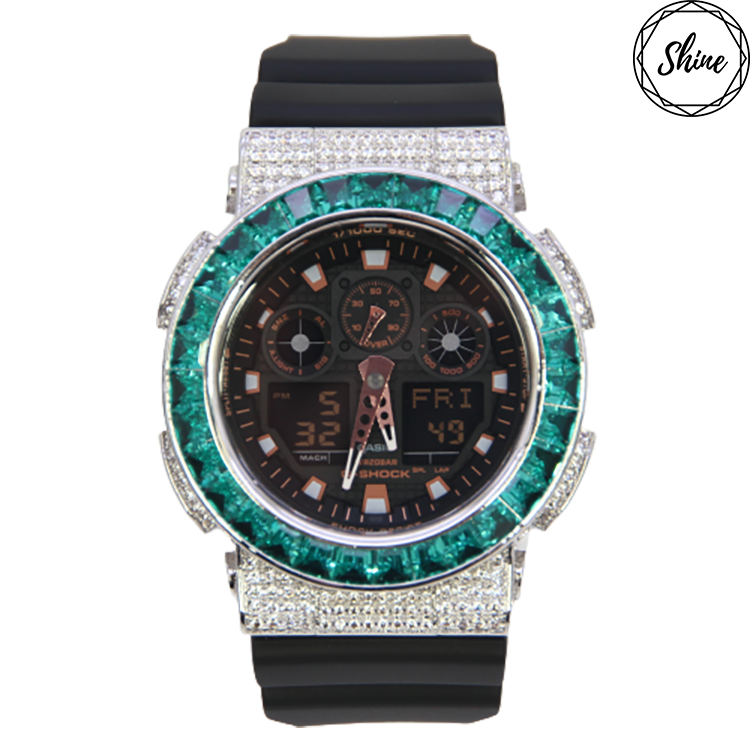 [限量] GA-100GBX-1A4 銀色碧藍圈全套