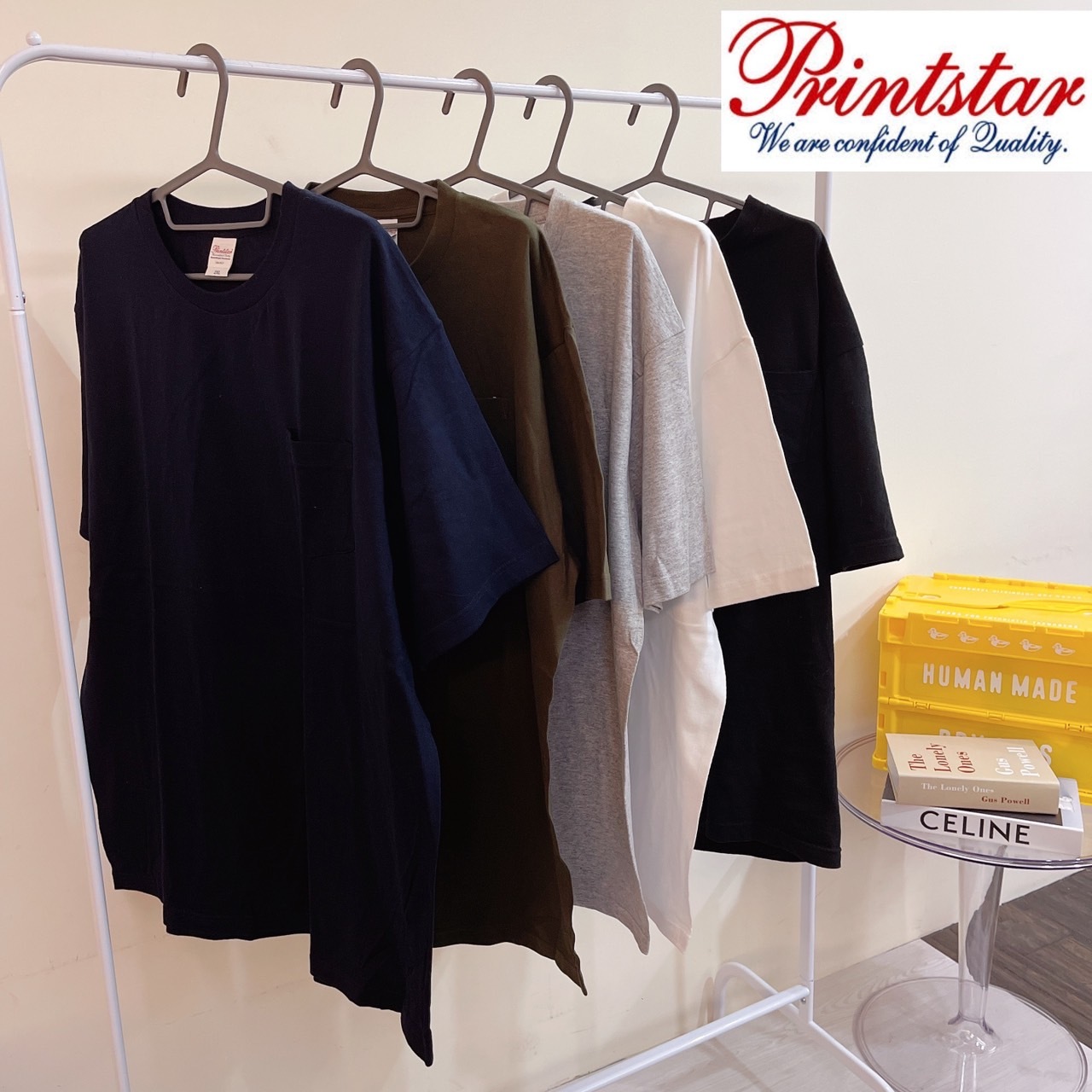 【一件免運】日本 Printstar 5.6盎司 重量型棉Tee 全棉圓領 【口袋】素Tee 109-PCT