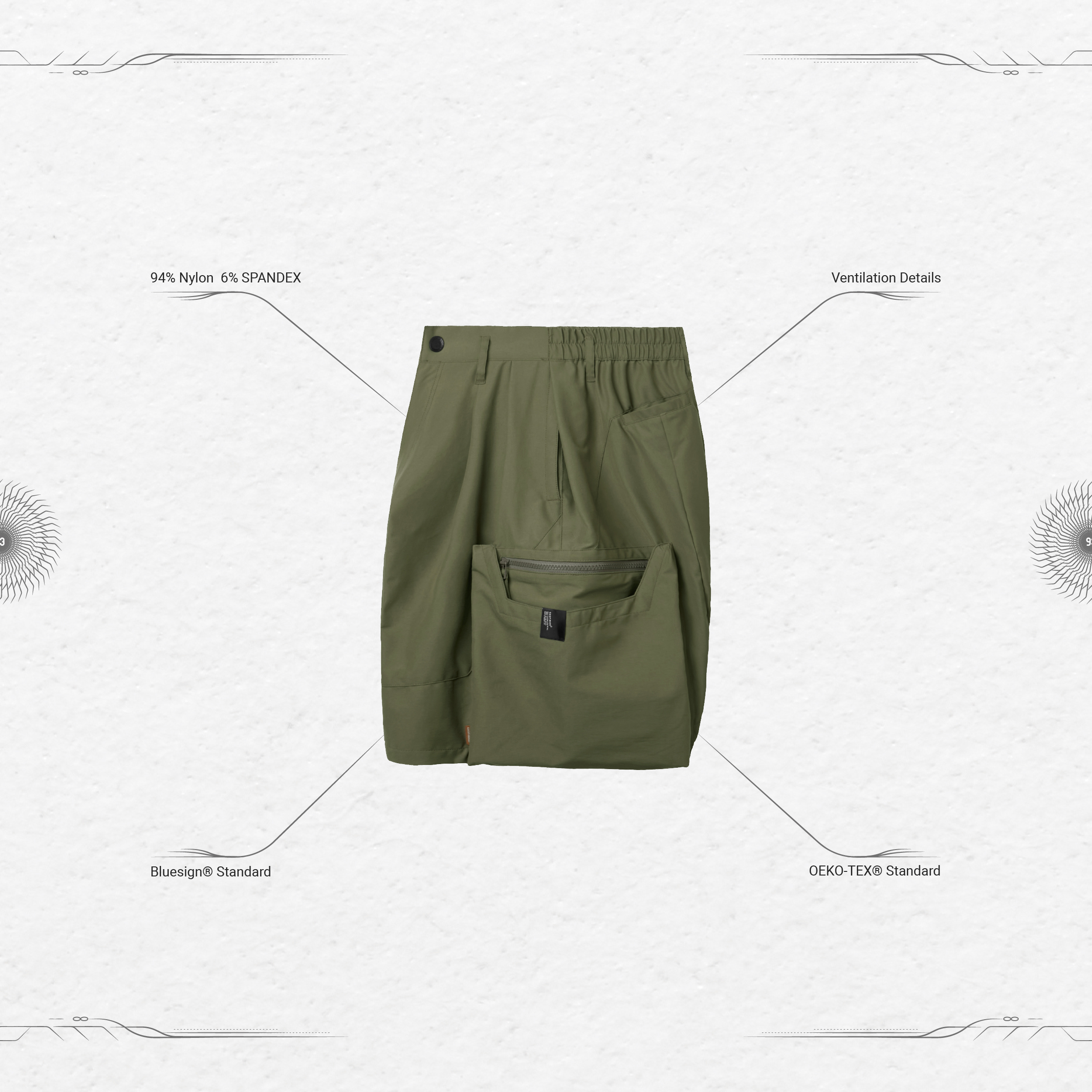 RM-01” SOFTBOX Utility Shorts - L-Buschgrün
