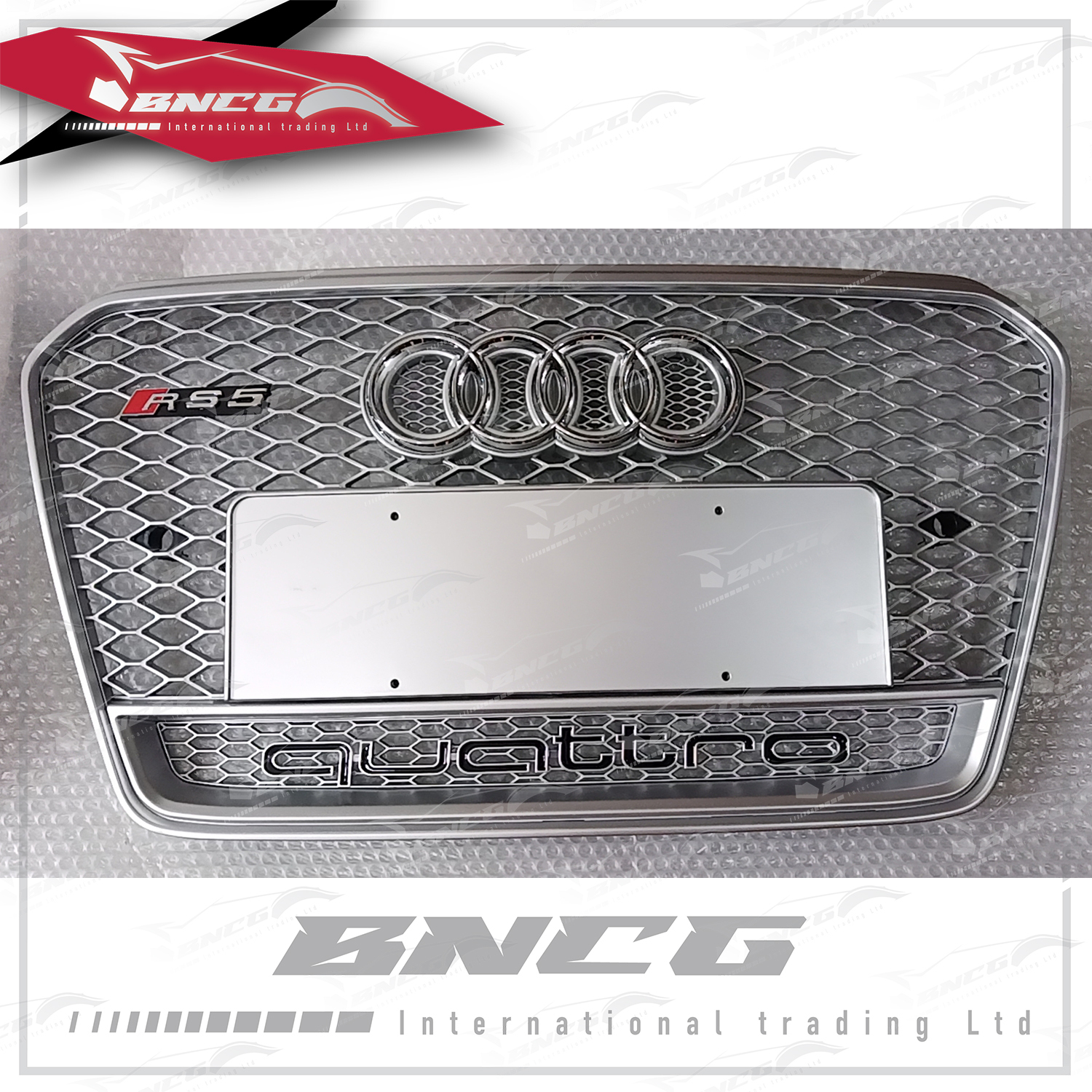 奧迪 Audi  A5 改 RS5 B8.5 12-15年 替換式 改裝 全銀框 quattro 中網 水箱罩