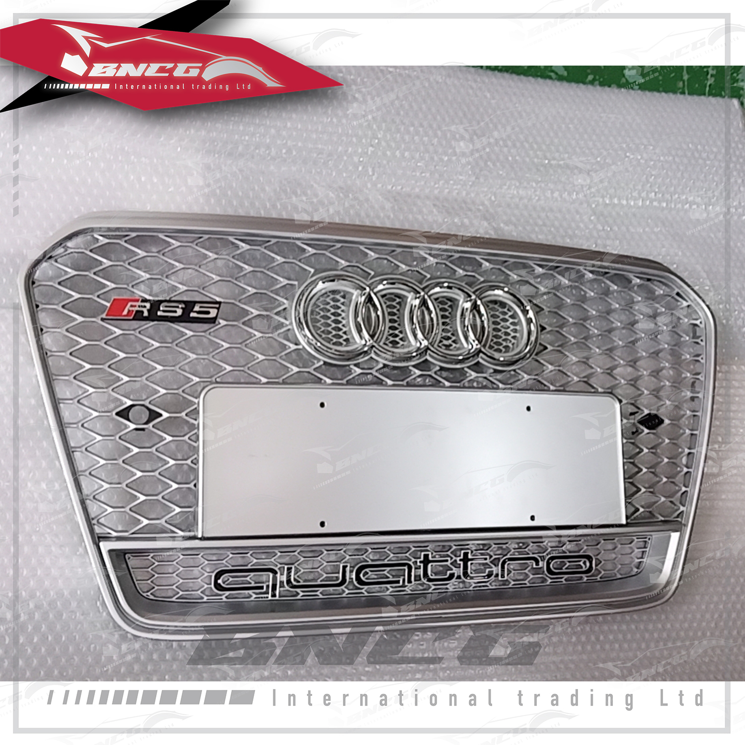 奧迪 Audi  A5 改 RS5 B8.5 12-15年 替換式 改裝 全銀框 quattro 中網 水箱罩