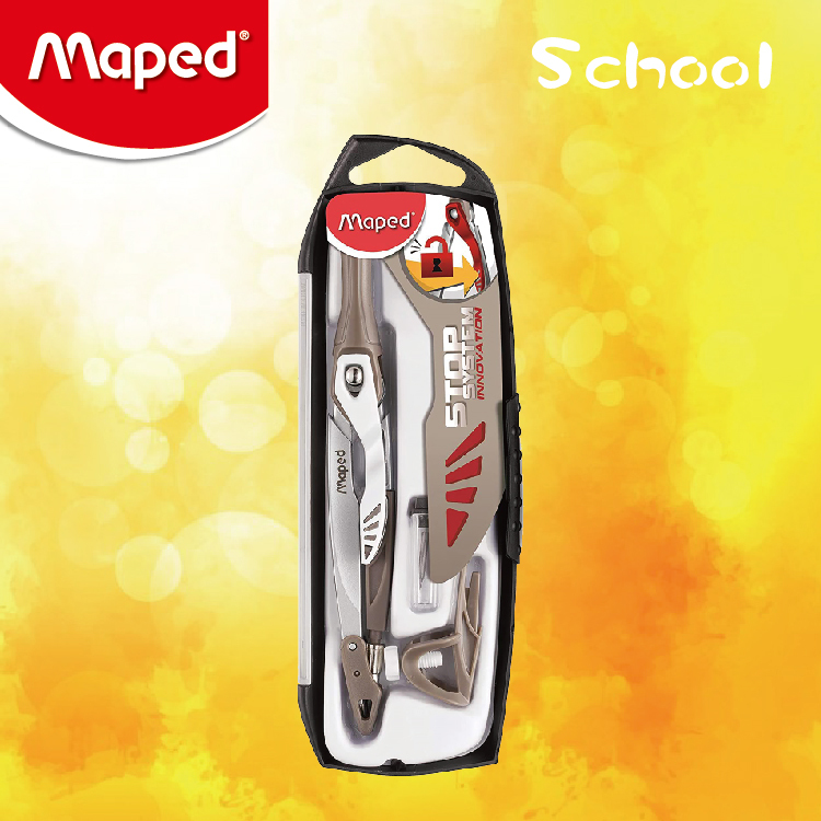 Maped STOP System系列嶄新臂鎖3件裝圓規