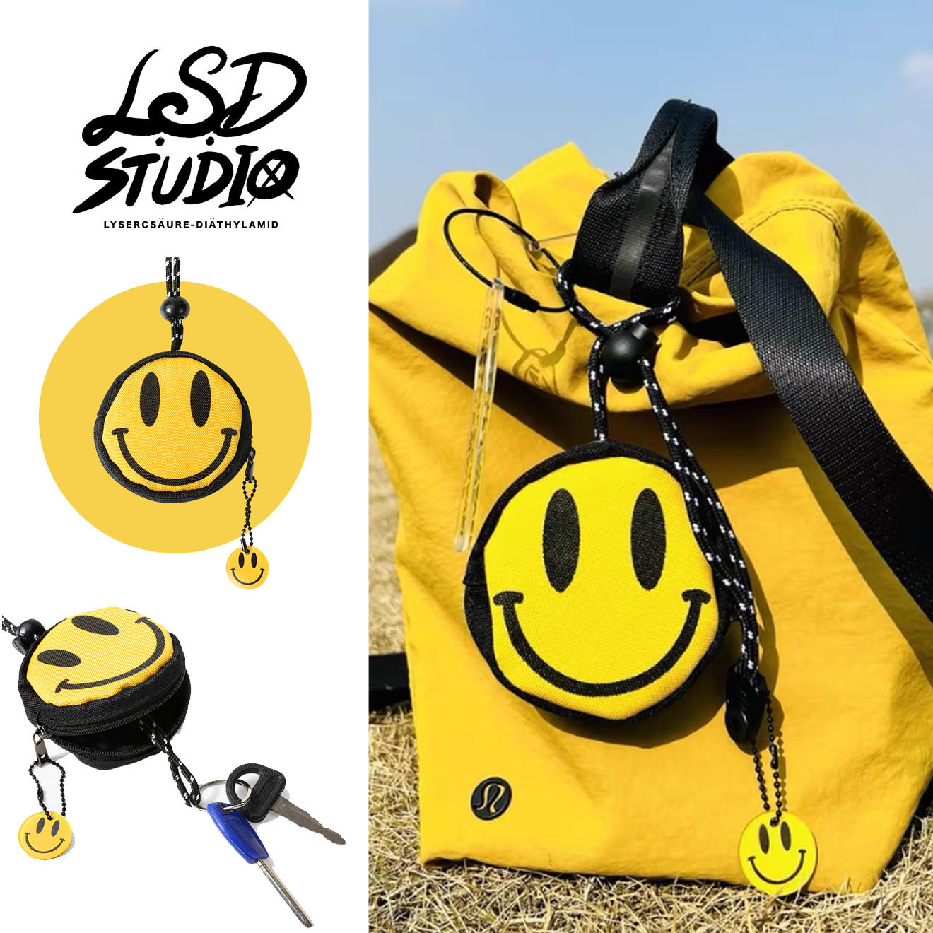 【SWMAY001】笑臉掛脖款鑰匙包/零錢包