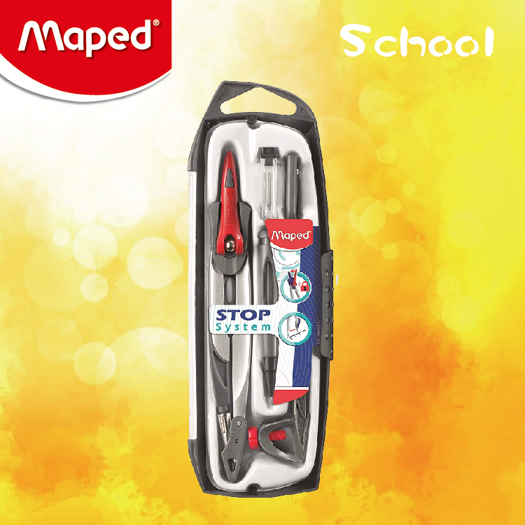 Maped STOP System系列5件裝上鎖圓規