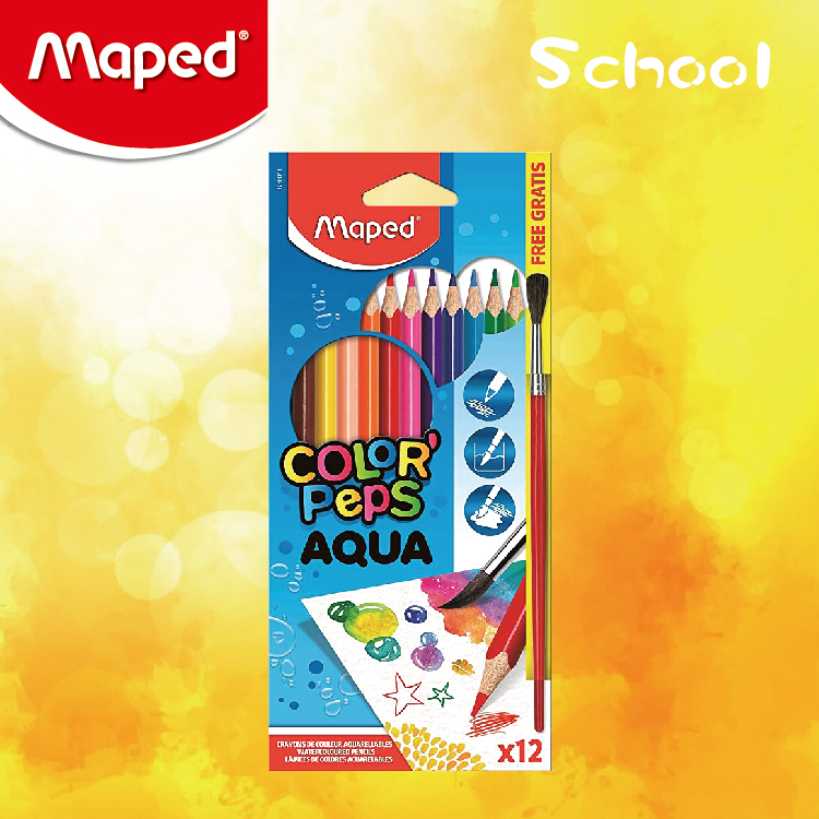Maped 12色水溶性木顏色筆(紙盒裝)