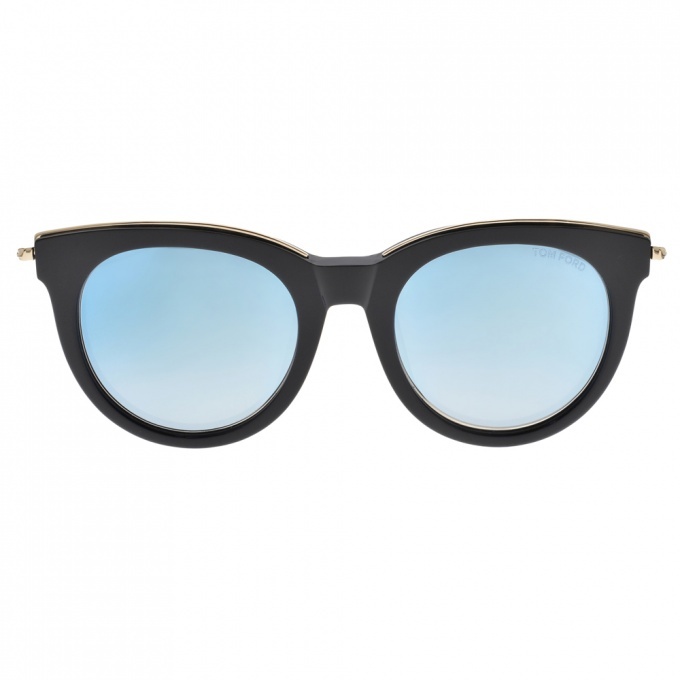 【TOM FORD】TOM0484D 01X 經典潮流 貓眼框太陽眼鏡(水銀鏡面)