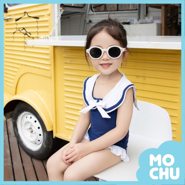 海軍風綁帶連身泳裝