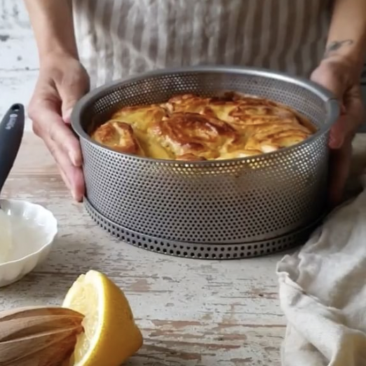 專利不鏽鋼圓形加高可脫模帶孔烤模＋不沾烤紙