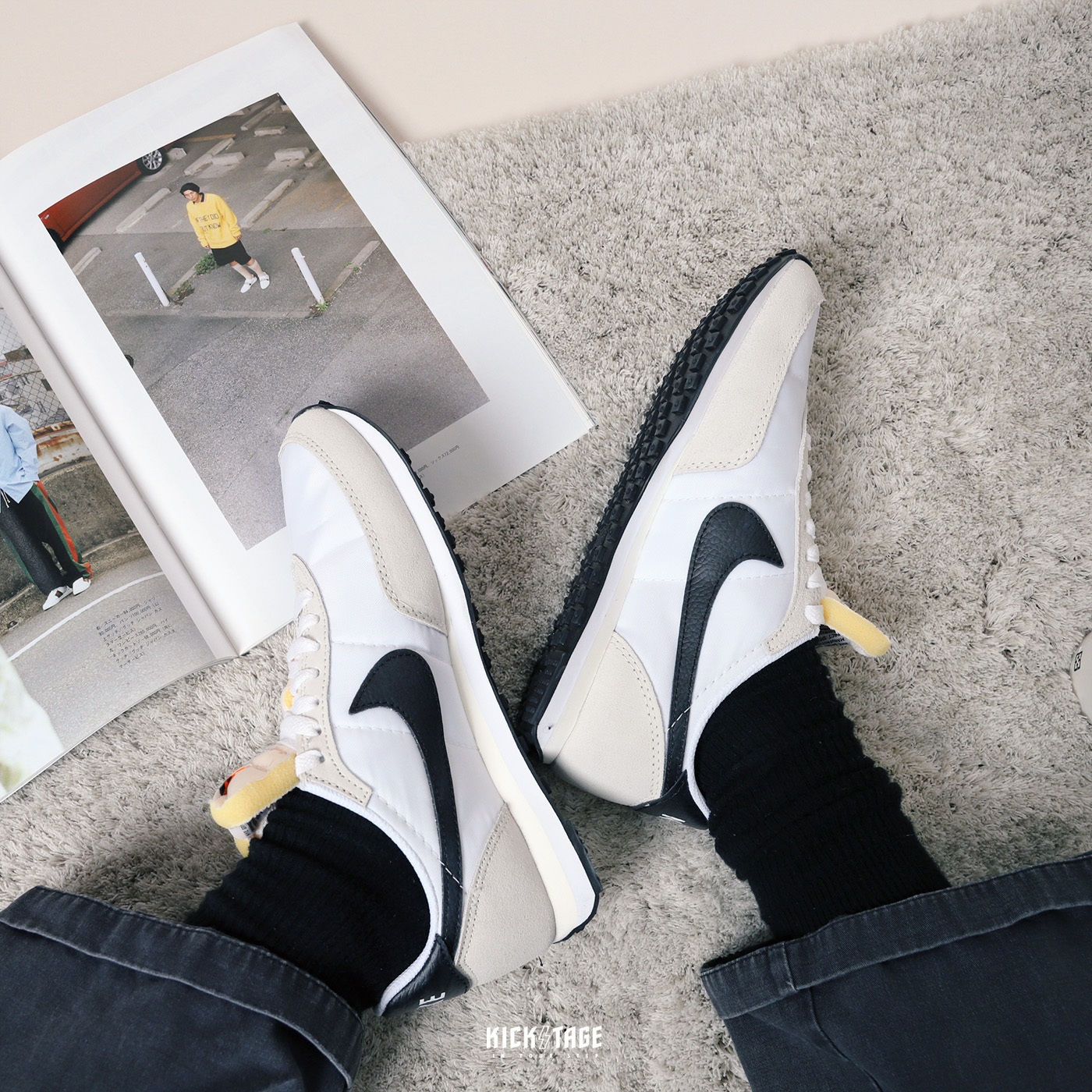 原價3100【特價出清 $699 不退換】女鞋 NIKE WAFFLE TRAINER 2 白黑 麂皮拼接 復古休閒鞋【DA8291-100】25SALE HKH