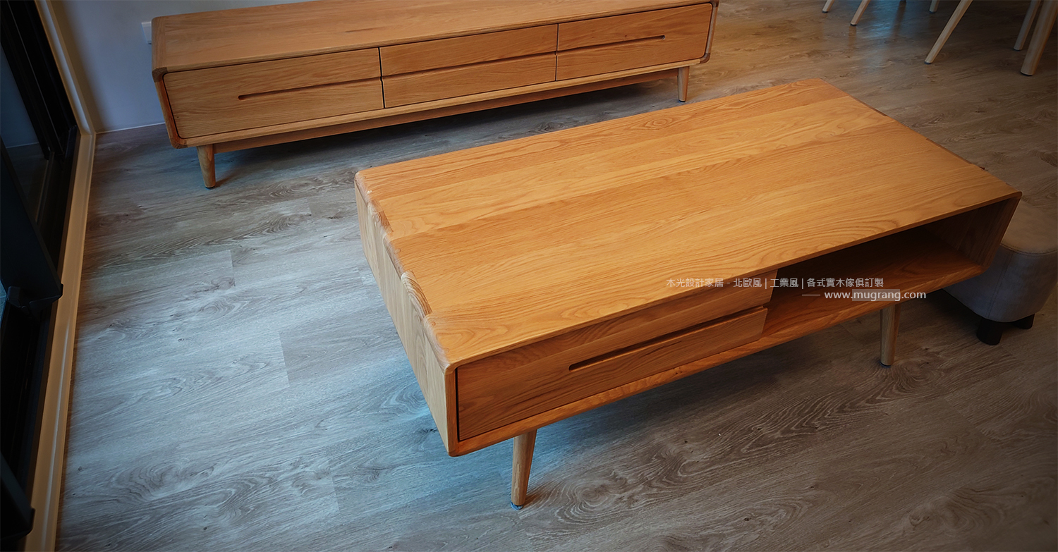 Esther-白橡木北歐收納茶几|可訂製