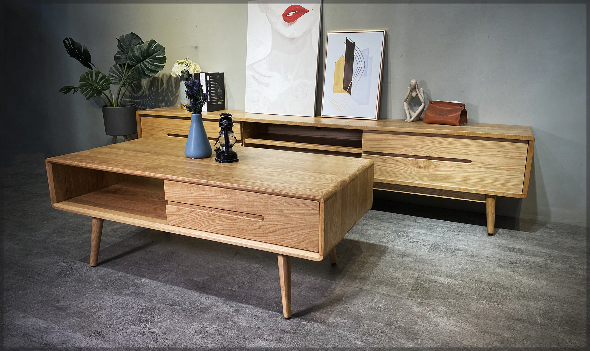 Esther-白橡木北歐收納茶几|可訂製