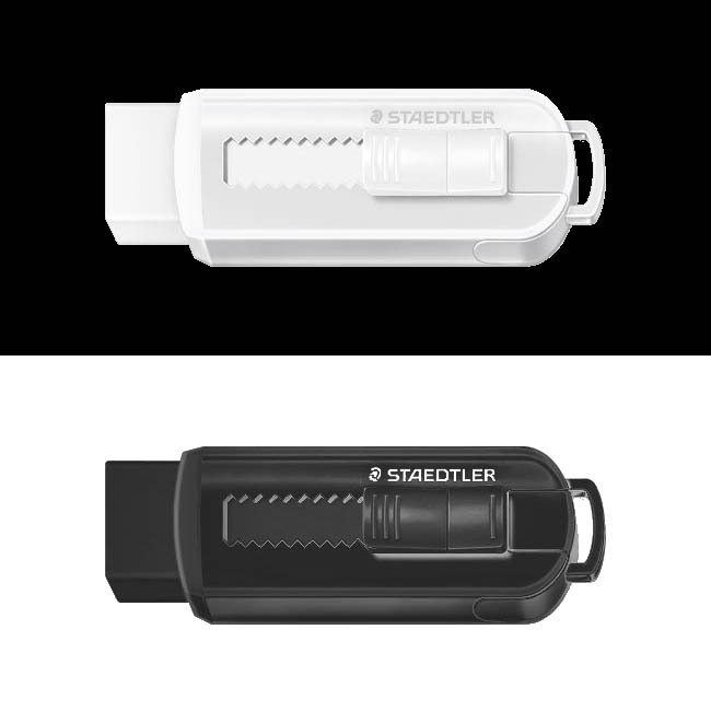 【STAEDTLER 施德樓】 迷你漸進式橡皮擦黑MS525PS1B-1/白MS525PS1W-1