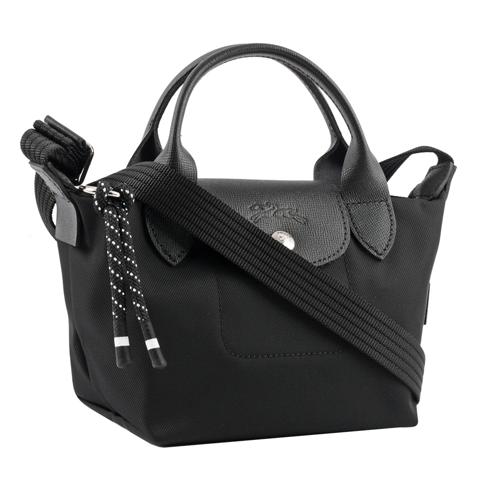 【LONGCHAMP】LE PLIAGE ENERGY 迷你再生帆布二用包(黑色)