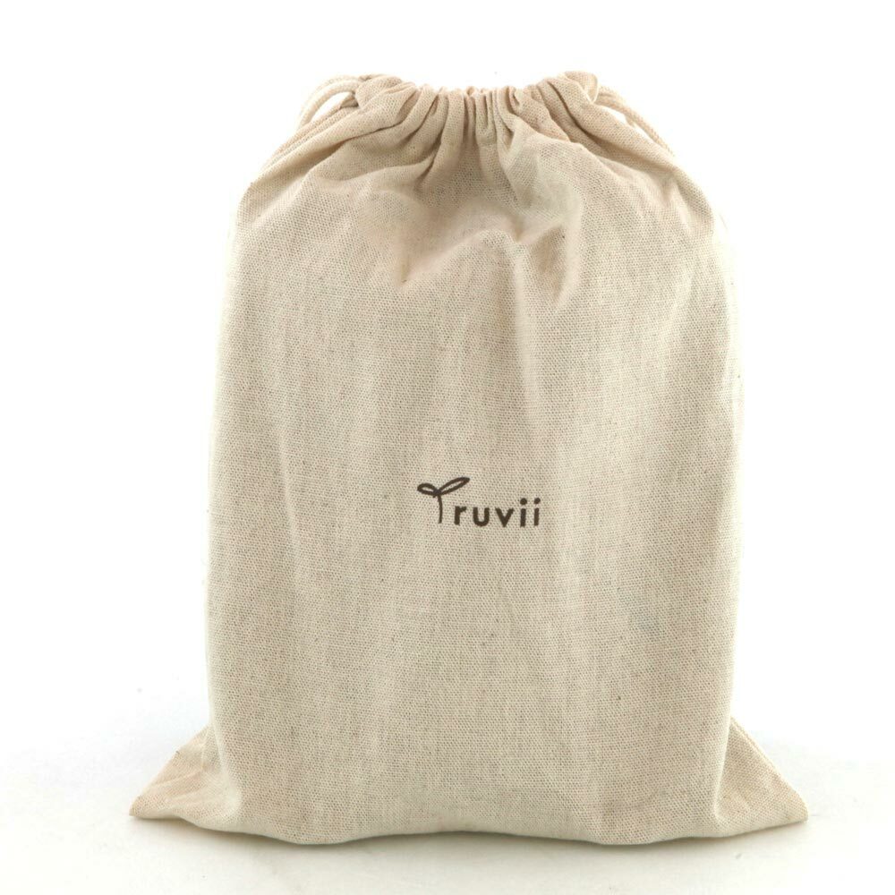 Truvii  趣味 棉袋 客製木柄杯 白鐵杯 木柄琺瑯杯 束口袋 米白  棉布收納袋