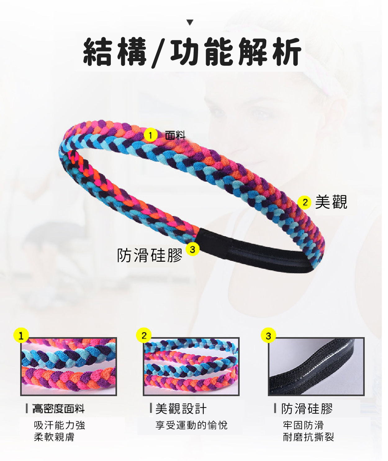 編織止汗頭帶 排汗舒適/休閒/登山健行/運動 46CTBA8