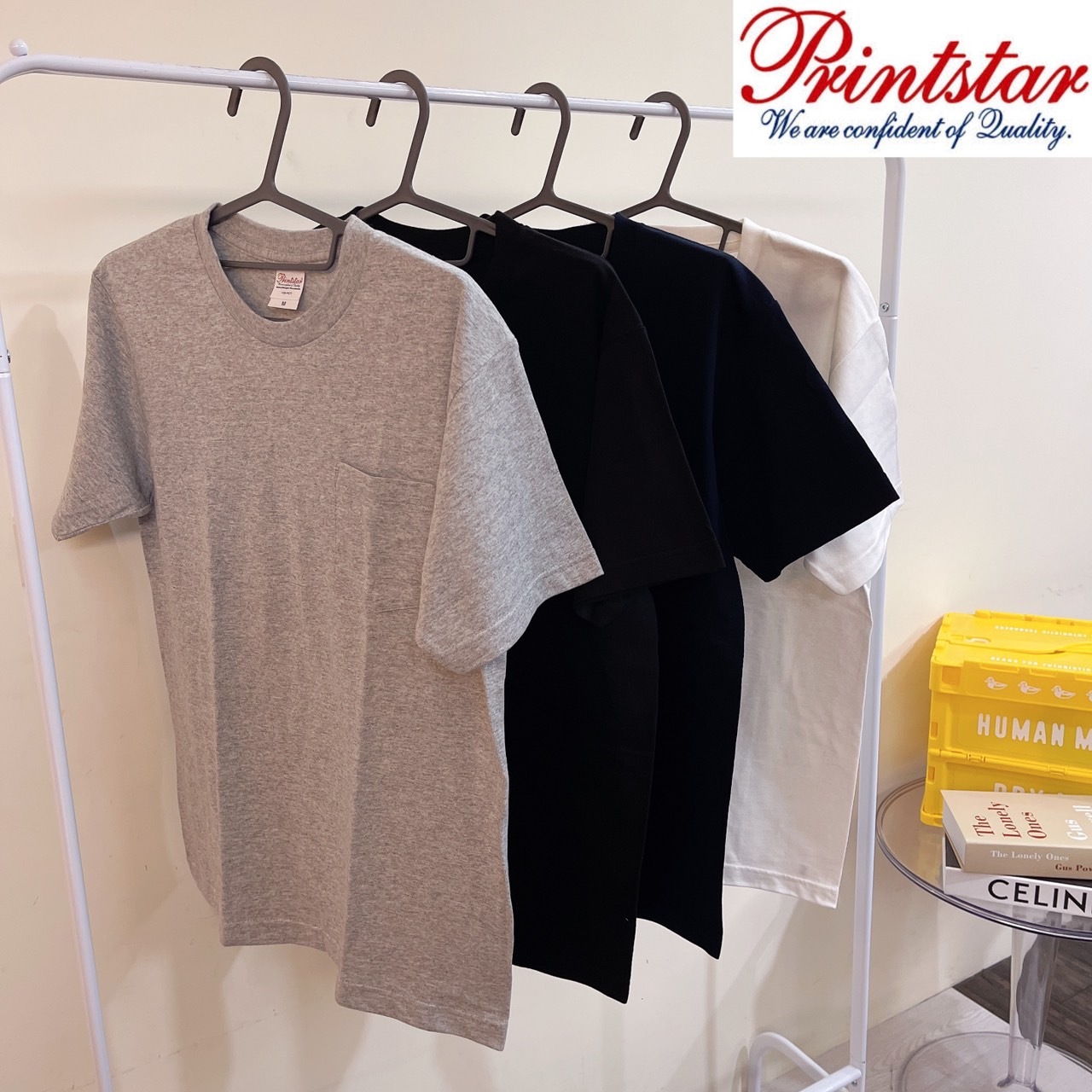 【一件免運】日本 Printstar 5.6盎司 重量型棉Tee 全棉圓領 【口袋】素Tee 109-PCT
